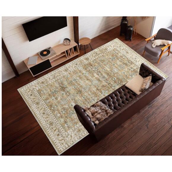 5'x7' Machine Washable Non Slip Stain Resistant, Beige Brown - Picture 6 of 8